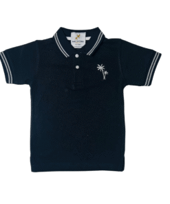 dark blue polo shirt