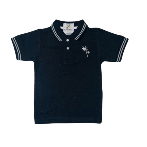 dark blue polo shirt