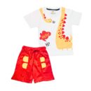 Boys' Dinosaur Print T-Shirt & Shorts Set – 2-Piece Summer Outfit