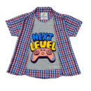 Boys Causal Short Sleeve double Shirt – Red, Blue & White