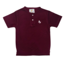 Boys’ Burgundy Polo Piqué T-Shirt with Embroidered Logo