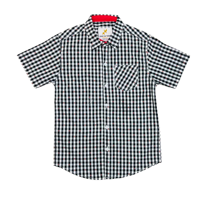 Boys’ Gingham Check Short-Sleeve Shirt