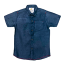 Boys’s Short Sleeve Plan Navy denim Casual T-Shirt