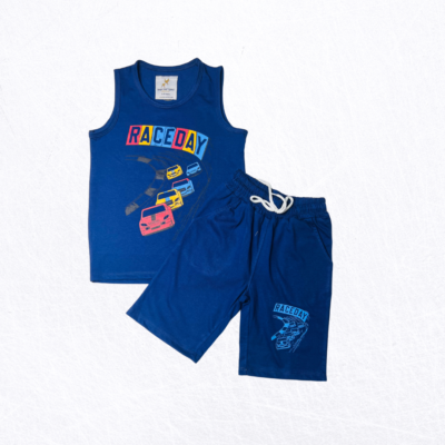 Kids Sleeveless Shirt & Shorts Set – "Race Day" Edition