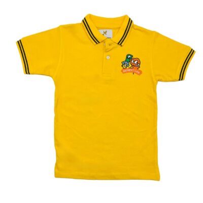 Boys' Yellow Polo Shirt with Cartoon Patch – Baby Patterns